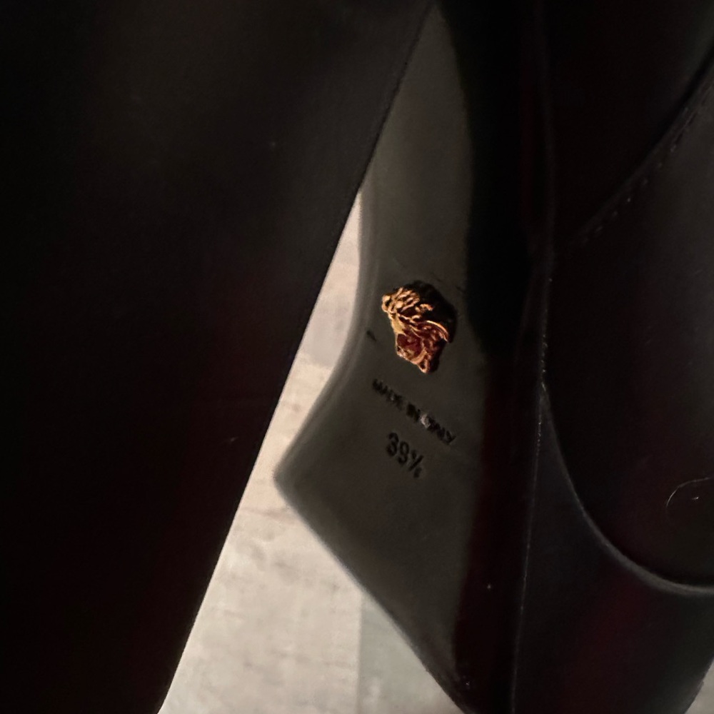 Authentic Leather Versace Black Platform Medusa A… - image 3